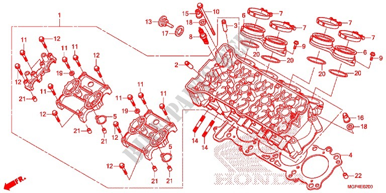 CYLINDER   HEAD for Honda CBR 1000 RR ABS RED 2012