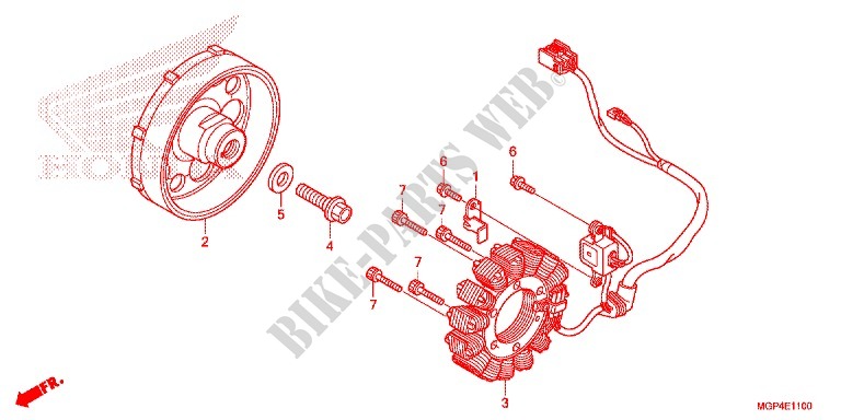 LEFT CRANKCASE COVER   ALTERNATOR (2) for Honda CBR 1000 RR ABS RED 2012