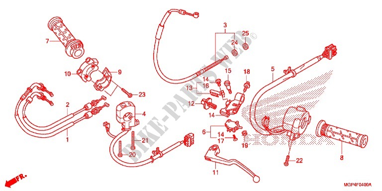 LEVER   SWITCH   CABLE (1) for Honda CBR 1000 RR ABS RED 2012