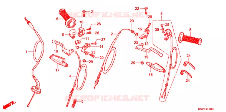 HANDLE LEVER - CABLE Honda MOTO 100 CRF 2005  CRF100F5