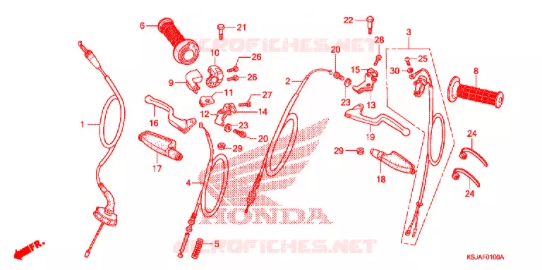 HANDLE LEVER - CABLE Honda MOTO 100 CRF 2008  CRF100F8