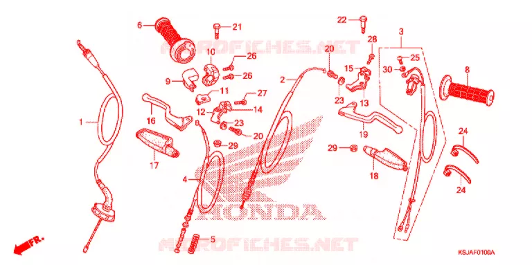 HANDLE LEVER - CABLE Honda MOTO 100 CRF 2010  CRF100FA