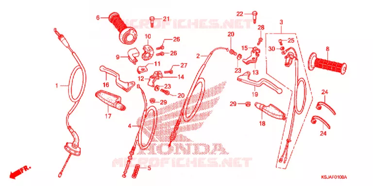 HANDLE LEVER - CABLE Honda MOTO 100 CRF 2011  CRF100FB