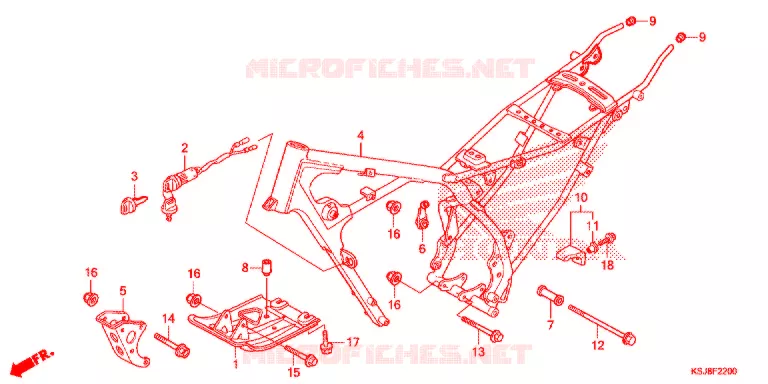 FRAME Honda MOTO 100 CRF 2012  CRF100FC