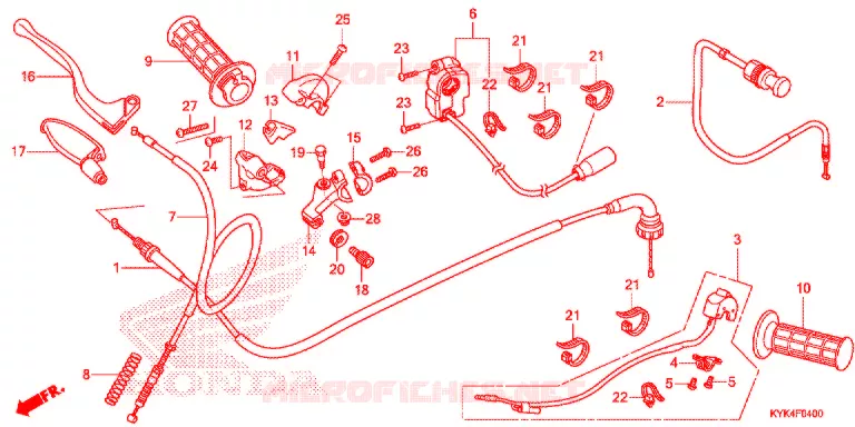 LEVER - SWITCH - CABLE (1) Honda MOTO 110 CRF 2013  CRF110FD