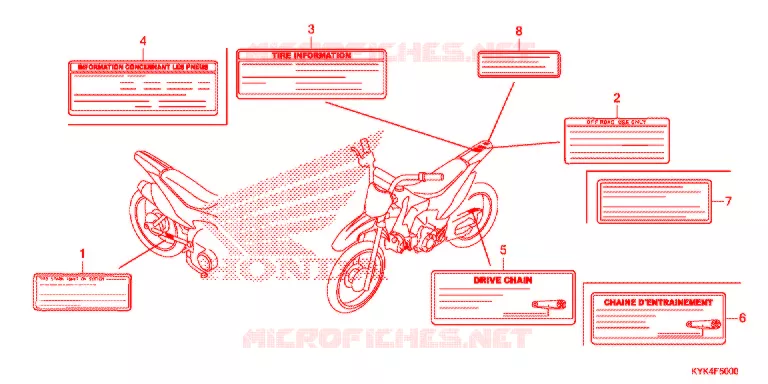 CAUTION LABEL (1) Honda MOTO 110 CRF 2016  CRF110FG