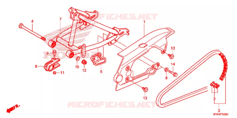 SWINGARM - CHAIN CASE Honda MOTO 110 CRF 2017  CRF110FH
