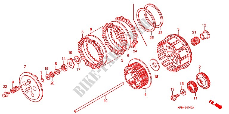CLUTCH for Honda CRF 250 R RED 2008