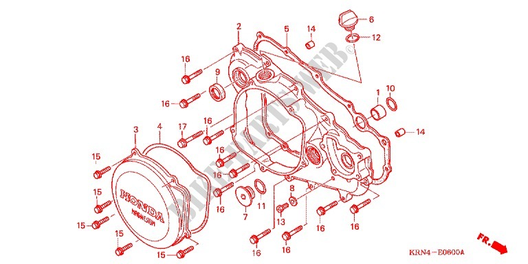 RIGHT CRANKCASE COVER for Honda CRF 250 R RED 2008