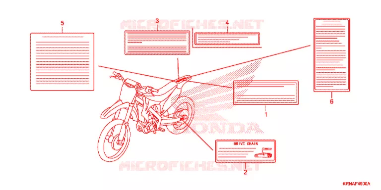 CAUTION LABEL (1) Honda MOTO 250 CRF 2011  CRF250RB