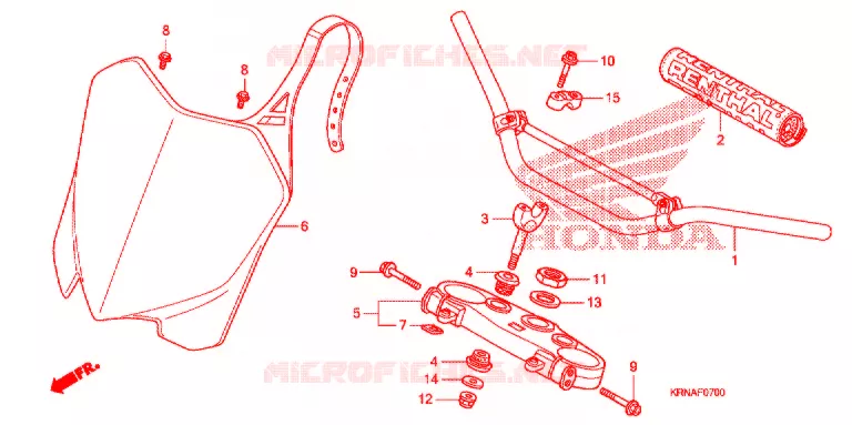 HANDLE PIPE/TOP BRIDGE (2) Honda MOTO 250 CRF 2011  CRF250RB