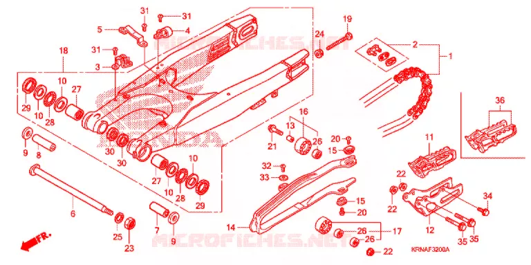 SWINGARM - CHAIN CASE Honda MOTO 250 CRF 2012  CRF250RC