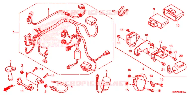 WIRE HARNESS/BATTERY Honda MOTO 250 CRF 2012  CRF250RC
