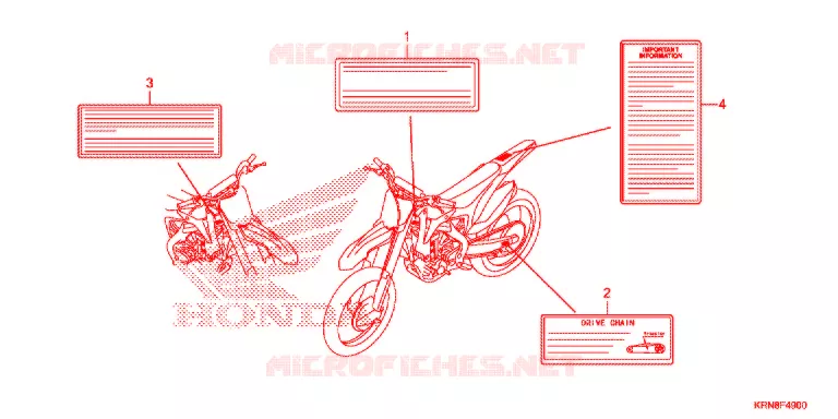 CAUTION LABEL (1) Honda MOTO 250 CRF 2015  CRF250RF