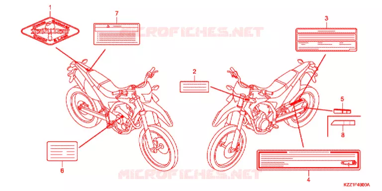 CAUTION LABEL (1) Honda MOTO 250 CRF 2013  CRF250ME