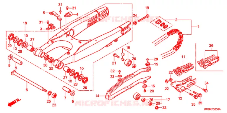 SWINGARM - CHAIN CASE Honda MOTO 250 CRF 2011  CRF250RB