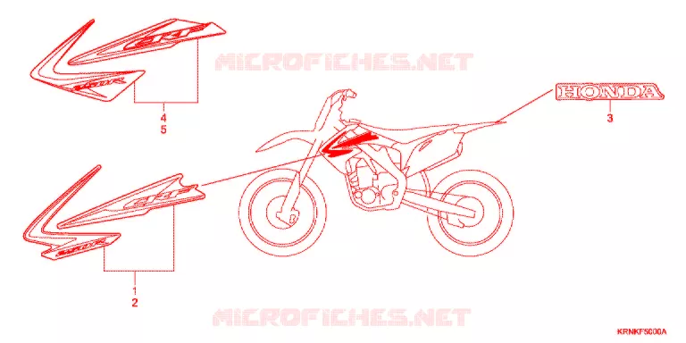 STICKERS Honda MOTO 250 CRF 2012  CRF250RC