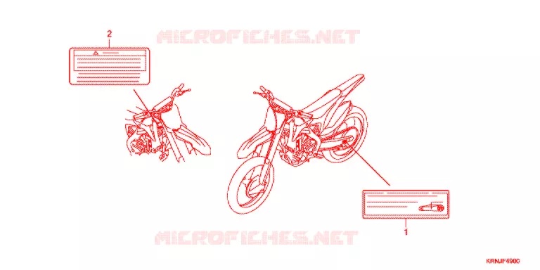 CAUTION LABEL (1) Honda MOTO 250 CRF 2017  CRF250RG