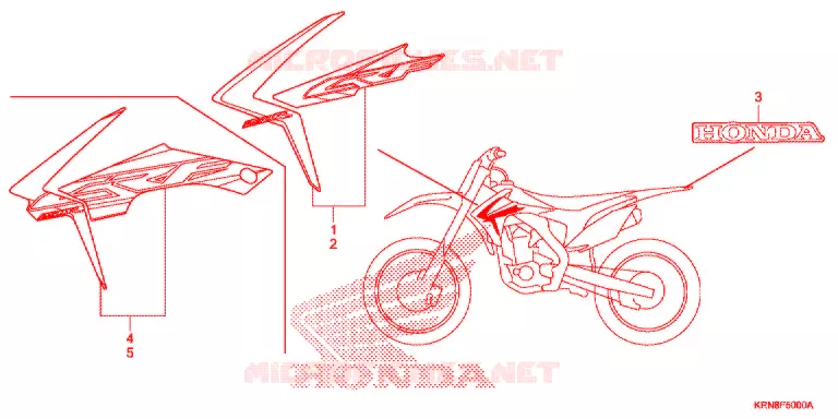 STICKERS Honda MOTO 250 CRF 2017  CRF250RH