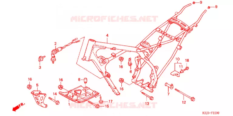 FRAME Honda MOTO 100 CRF 2004  CRF100F4