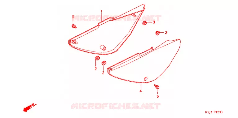 SIDE COVERS Honda MOTO 100 CRF 2004  CRF100F4