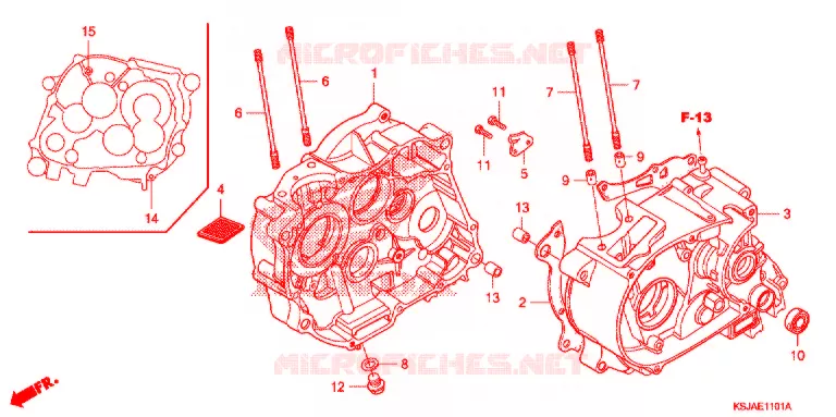 CRANKCASE (CRF100F) Honda MOTO 100 CRF 2011  CRF100FB