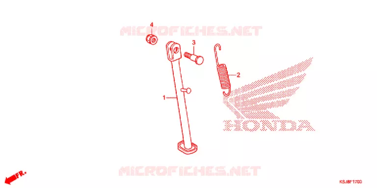 MAIN STAND - BRAKE PEDAL Honda MOTO 100 CRF 2012  CRF100FC