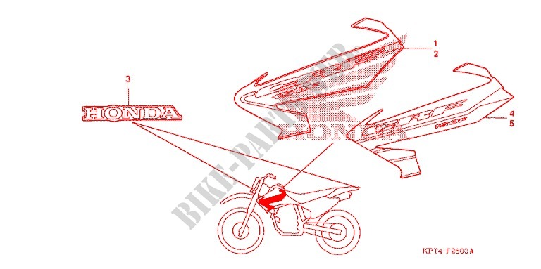 STICKERS ('03,'04) for Honda CRF 150 F 2003