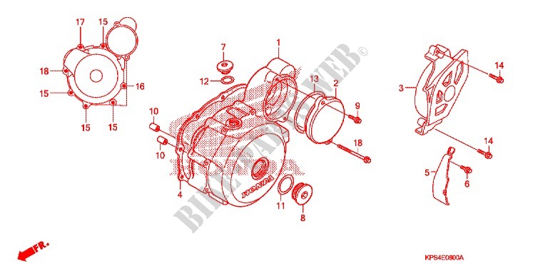 LEFT CRANKCASE COVER   ALTERNATOR (2) for Honda CRF 230 F 2012