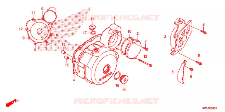 LEFT CRANKCASE COVER - ALTERNATOR (2) Honda MOTO 230 CRF 2012  CRF230FC