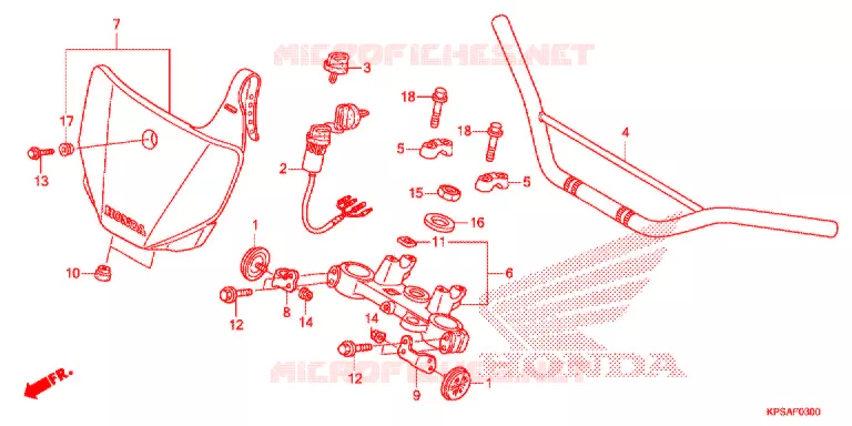 HANDLE PIPE/TOP BRIDGE (2) Honda MOTO 230 CRF 2014  CRF230FE