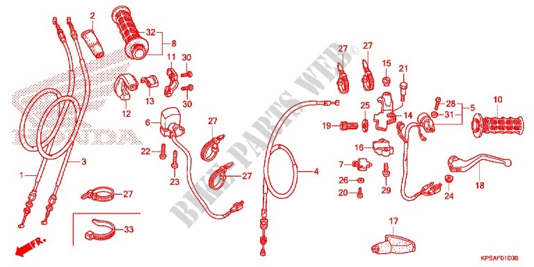 LEVER   SWITCH   CABLE (1) for Honda CRF 230 F 2015