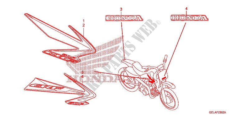 STICKERS ('08/'09) for Honda CRF 50 2008