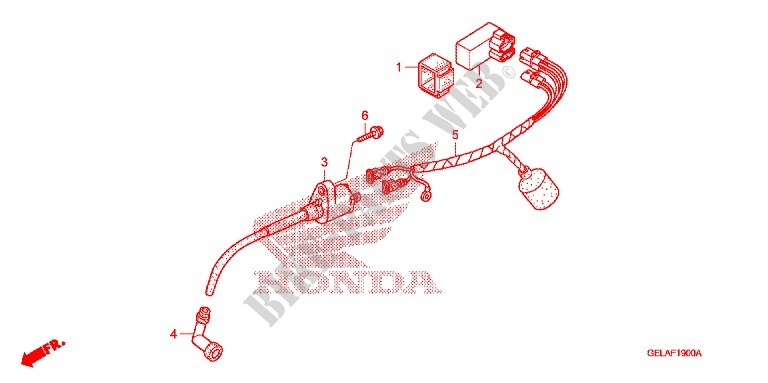 WIRE HARNESS/BATTERY for Honda CRF 50 2008