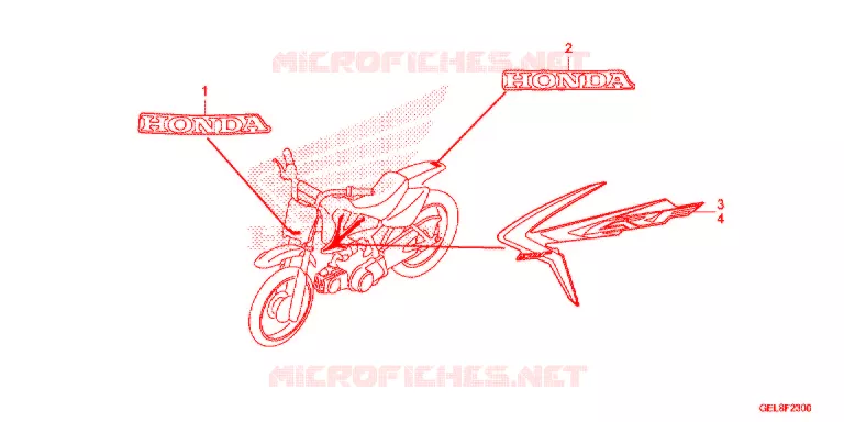 STICKERS (1) Honda MOTO 50 CRF 2013  CRF50FD