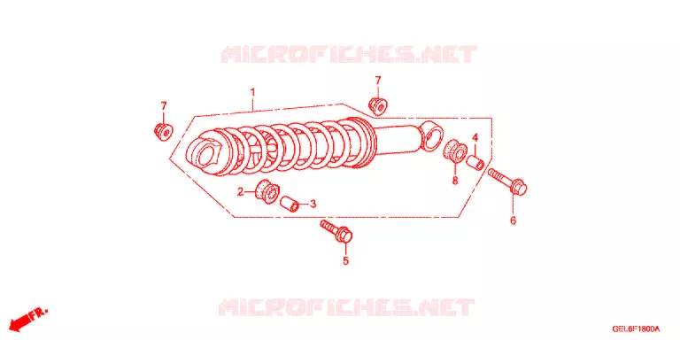 REAR SHOCK ABSORBER (2) Honda MOTO 50 CRF 2013  CRF50FD
