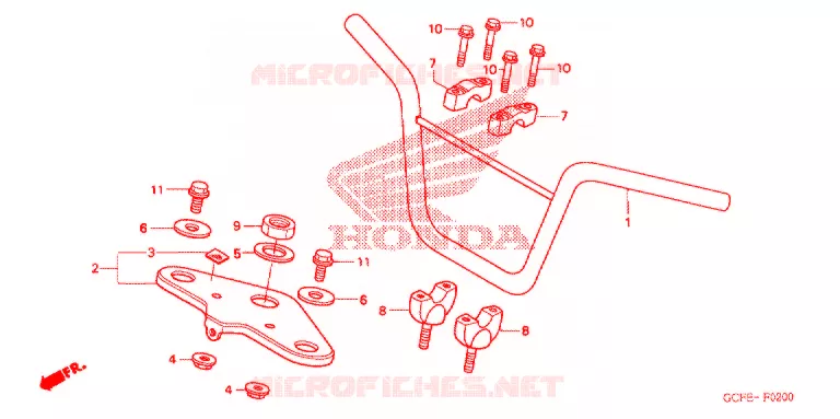 HANDLE PIPE/TOP BRIDGE (2) Honda MOTO 70 CRF 2004  CRF70F4