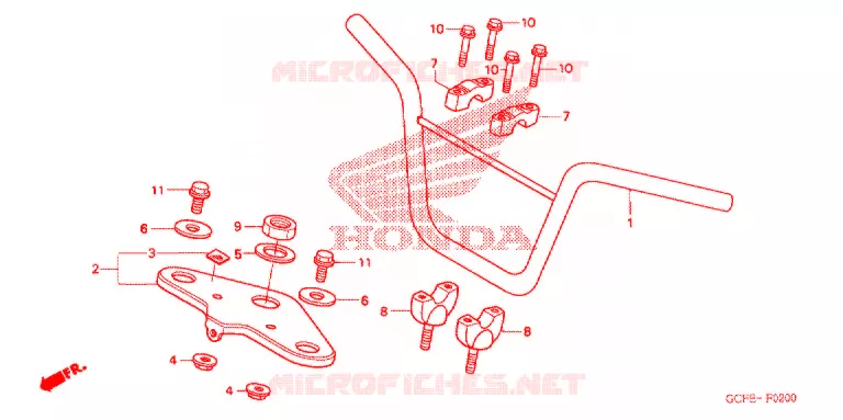 HANDLE PIPE/TOP BRIDGE (2) Honda MOTO 70 CRF 2004  CRF70F4