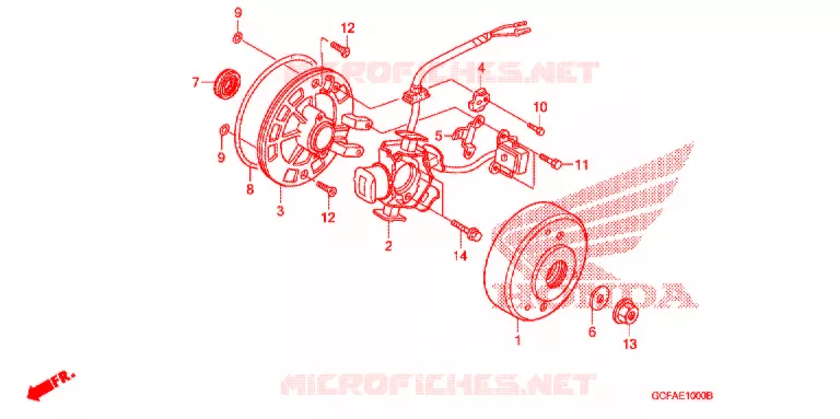 LEFT CRANKCASE COVER - ALTERNATOR (2) Honda MOTO 70 CRF 2004  CRF70F4