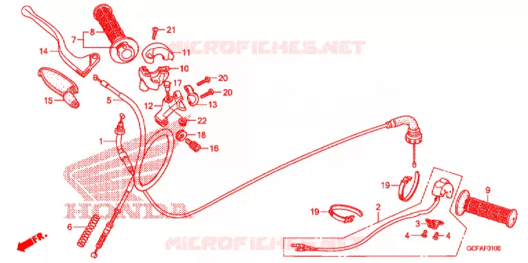 LEVER - SWITCH - CABLE (1) Honda MOTO 70 CRF 2004  CRF70F4
