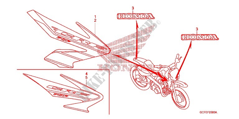 STICKERS ('04/'05) for Honda CRF 70 2004