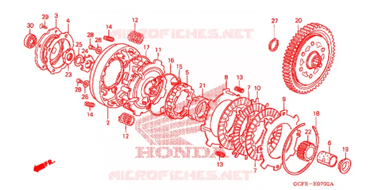 CLUTCH Honda MOTO 70 CRF 2008  CRF70F8