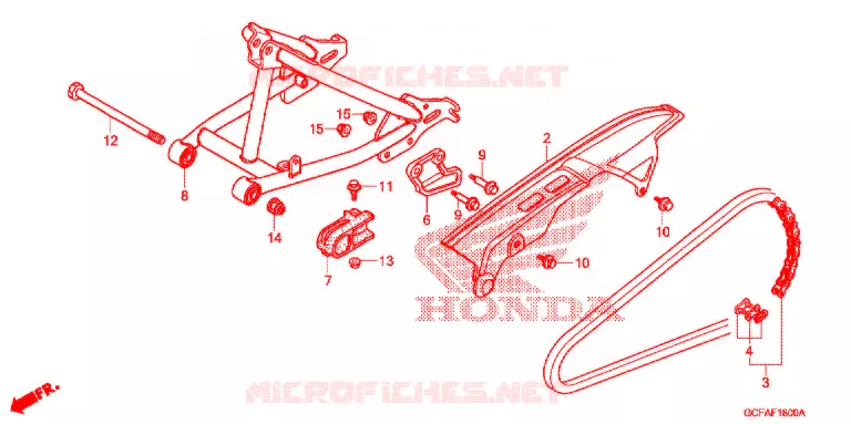 SWINGARM - CHAIN CASE Honda MOTO 50 CRF 2011  CRF70FB