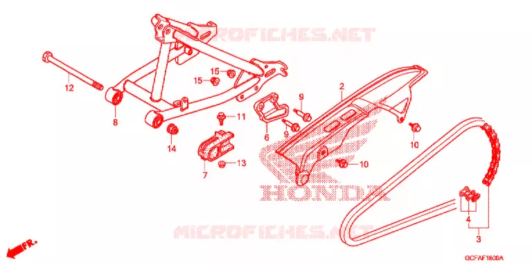 SWINGARM - CHAIN CASE Honda MOTO 50 CRF 2012  CRF70FC