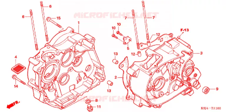 CRANKCASE (CRF80F) Honda MOTO 80 CRF 2004  CRF80F4