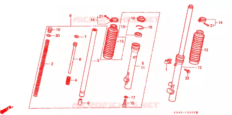 FRONT FORK Honda MOTO 80 CRF 2004  CRF80F4