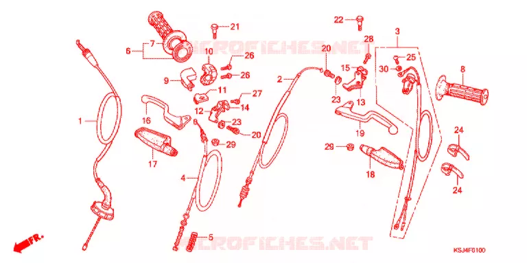 HANDLE LEVER - CABLE Honda MOTO 80 CRF 2004  CRF80F4