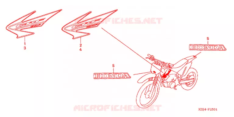 STICKERS (CRF80F'05/CRF100F'05) Honda MOTO 80 CRF 2005  CRF80F5