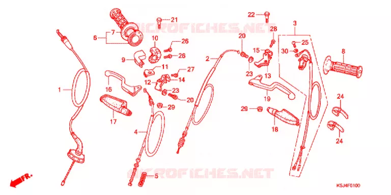 HANDLE LEVER - CABLE Honda MOTO 80 CRF 2007  CRF80F7