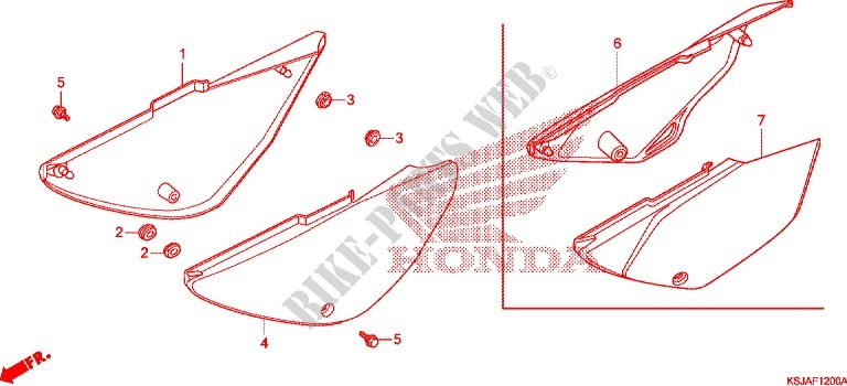 SIDE COVERS for Honda CRF 80 2009